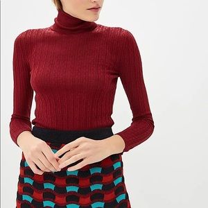 NWT M MISSONI maroon wool blend turtleneck (IT 44)